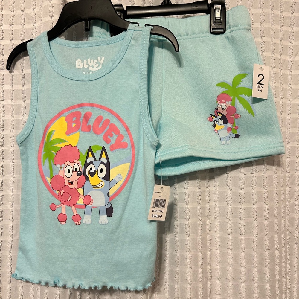 Bluey Girls 6x Tank‎ and Shorts Set